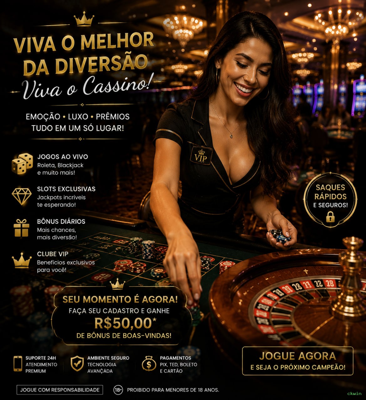 Métodos de pagamento aceitos na ckwin